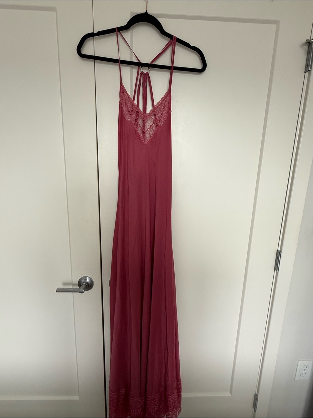 Poupette St. Barth Rose-Mauve Silk Slip Dress